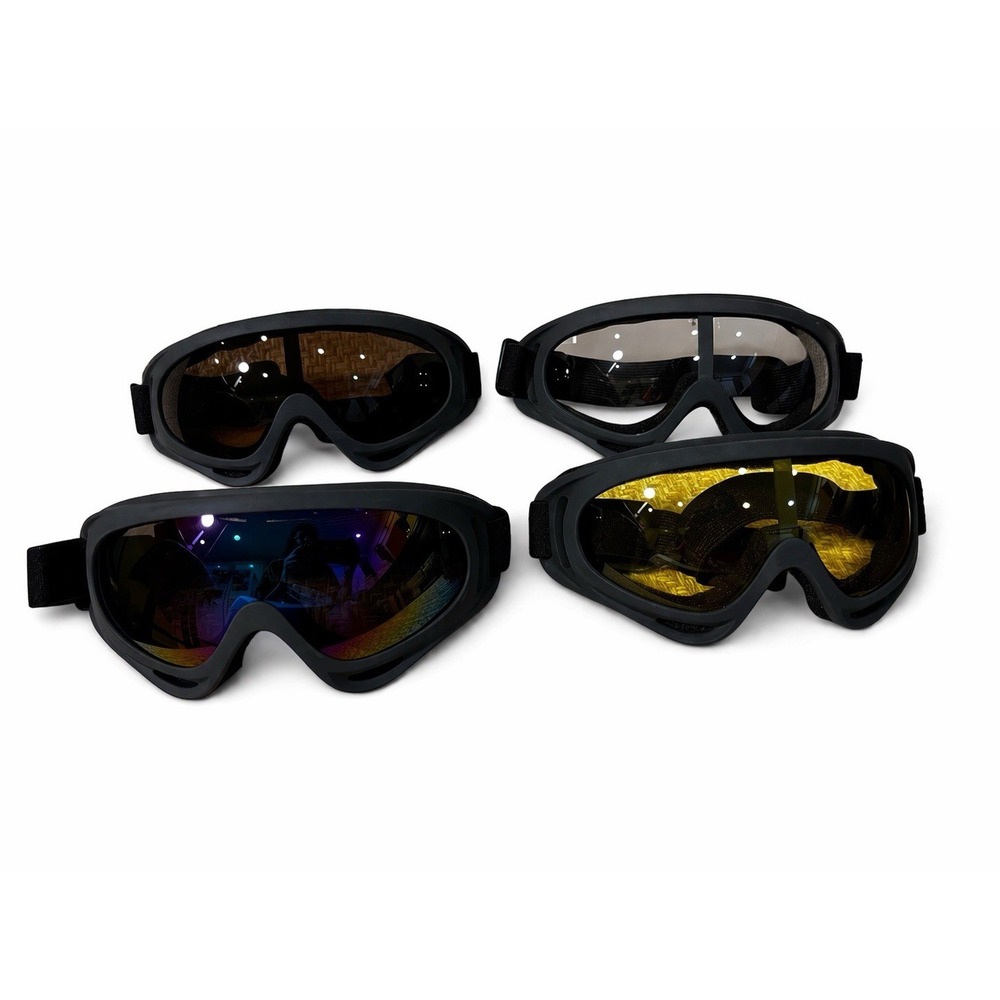 Dplus Goggles 4 Pack Tactical Cycling Ski ATV Glasses Smoke Clear Yellow Mirror